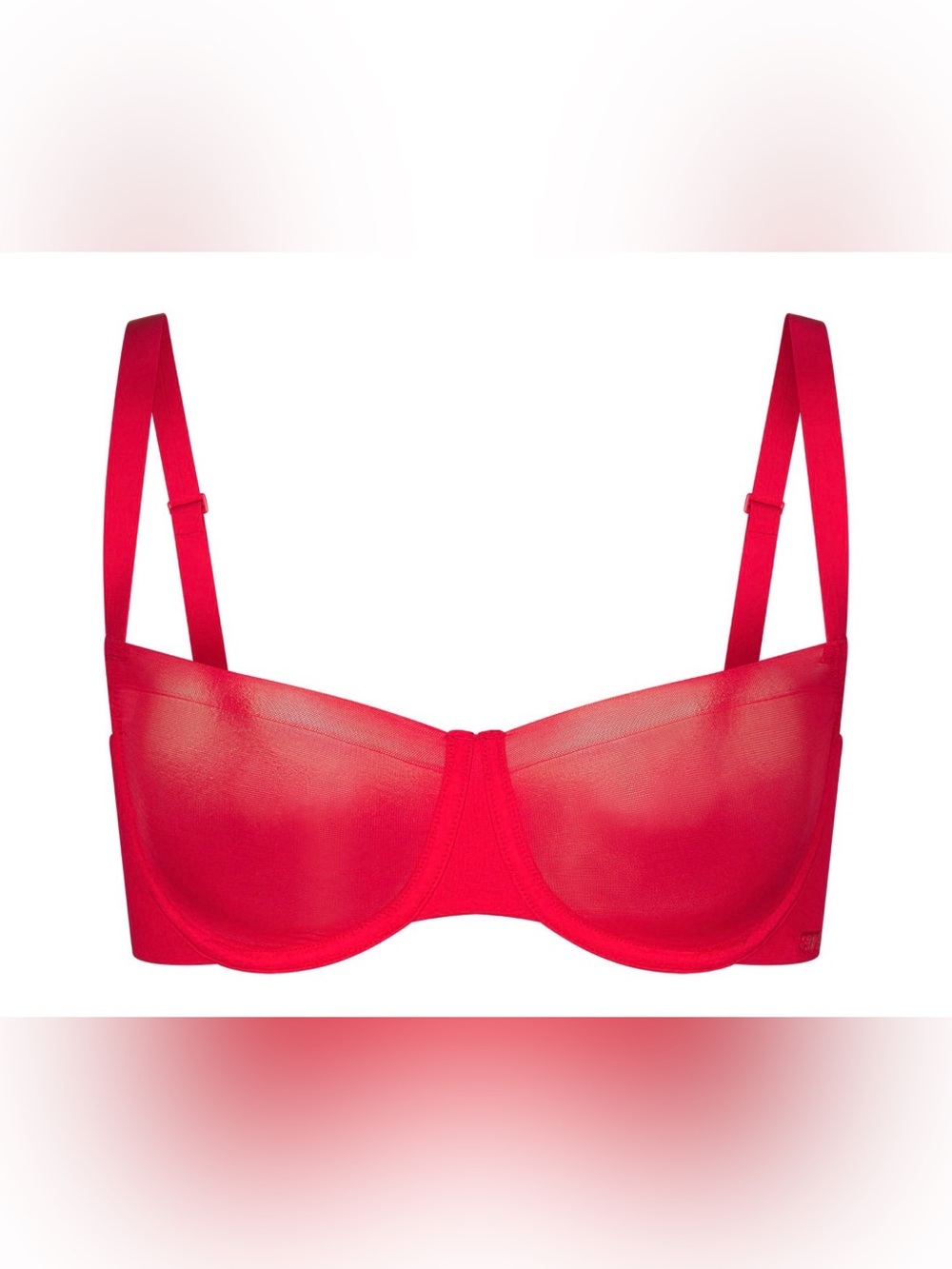 Skims Red Unlined Balconette Bra - Size 34D